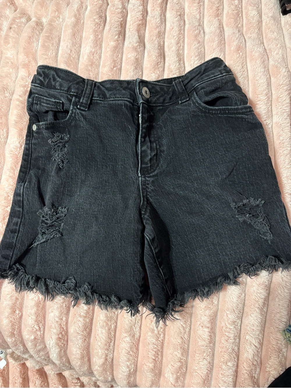 art class Black Distressed Denim Shorts